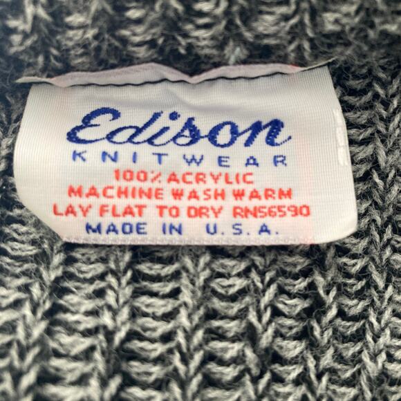 Vintage Edison Knitwear Sweater Womens XL Black White Pullover - Picture 5 of 14